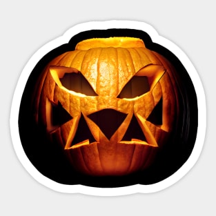 Scary Halloween Pumpkin Art Sticker